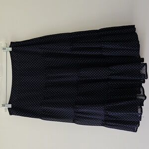 Navy Blue Semi-sheer Polka-dot Tiered Skirt Coquette‎ Size 8
